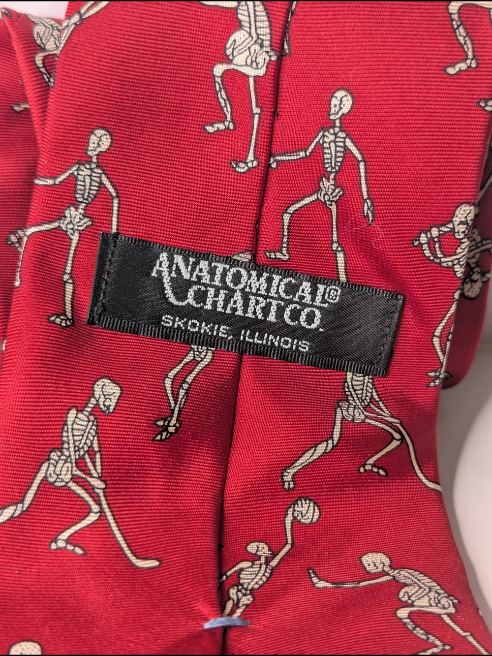 Red Novelty Sports Skeleton Tie for Men